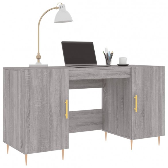 Bureau sonoma gris 140x50x75 cm bois d'ingénierie