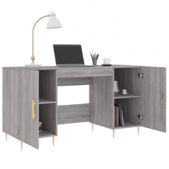 Bureau sonoma gris 140x50x75 cm bois d'ingénierie