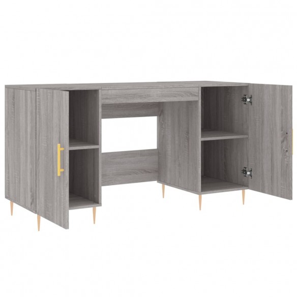 Bureau sonoma gris 140x50x75 cm bois d'ingénierie