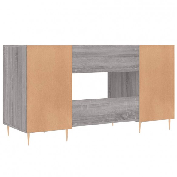 Bureau sonoma gris 140x50x75 cm bois d'ingénierie