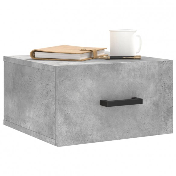 Tables de chevet murales 2 pcs gris béton 35x35x20 cm