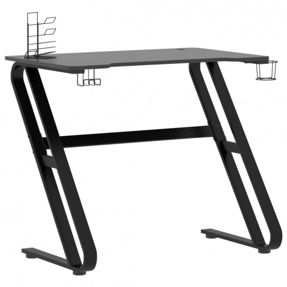 Bureau de jeu avec pieds en forme de ZZ Noir 90x60x75 cm