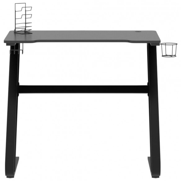 Bureau de jeu avec pieds en forme de ZZ Noir 90x60x75 cm