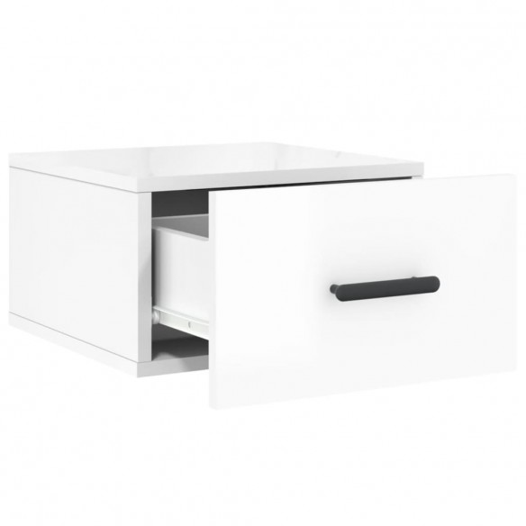 Tables de chevet murales 2 pcs blanc brillant 35x35x20 cm