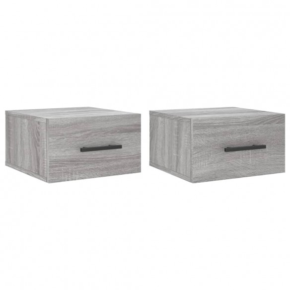 Tables de chevet murales 2 pcs sonoma gris 35x35x20 cm