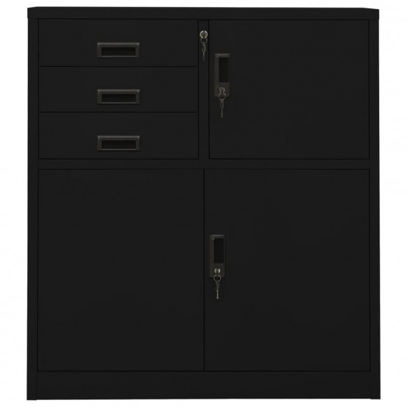 Armoire de bureau Noir 90x40x102 cm Acier