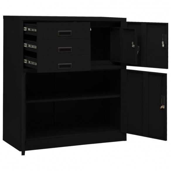 Armoire de bureau Noir 90x40x102 cm Acier