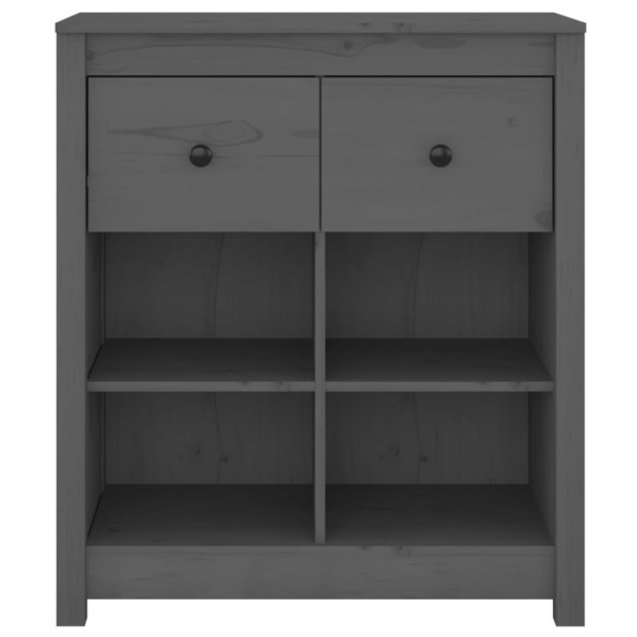 Buffet Gris 70x35x80 cm Bois massif de pin