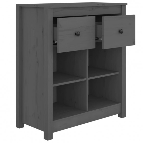 Buffet Gris 70x35x80 cm Bois massif de pin