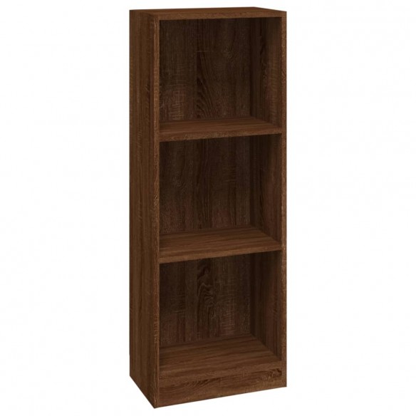 Bibliothèque 3 niveaux Chêne marron 40x24x109cm Bois ingénierie