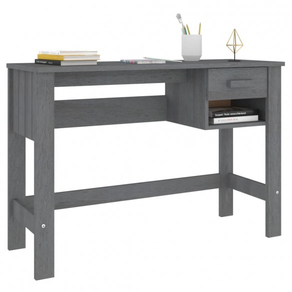 Bureau HAMAR Gris foncé 110x40x75 cm Bois massif de pin