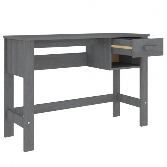 Bureau HAMAR Gris foncé 110x40x75 cm Bois massif de pin