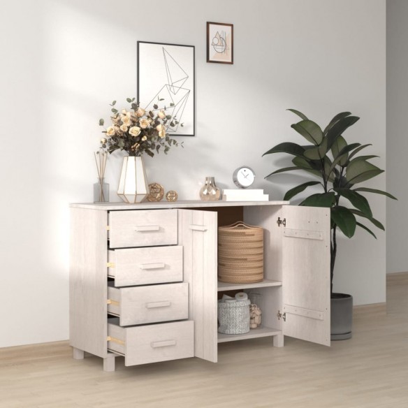 Buffet MOLDE Blanc 113x40x80 cm Bois massif de pin