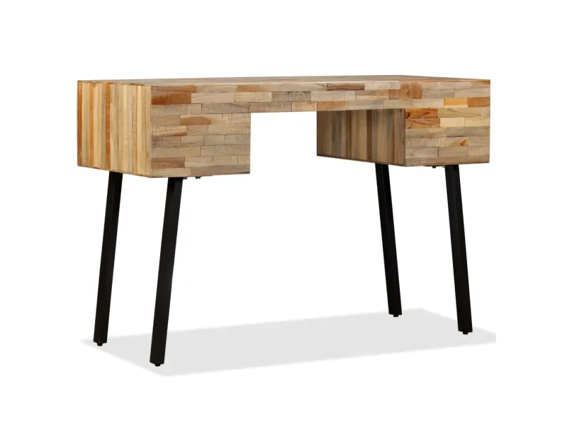 Bureau Teck de récupération massif 110 x 50 x 76 cm