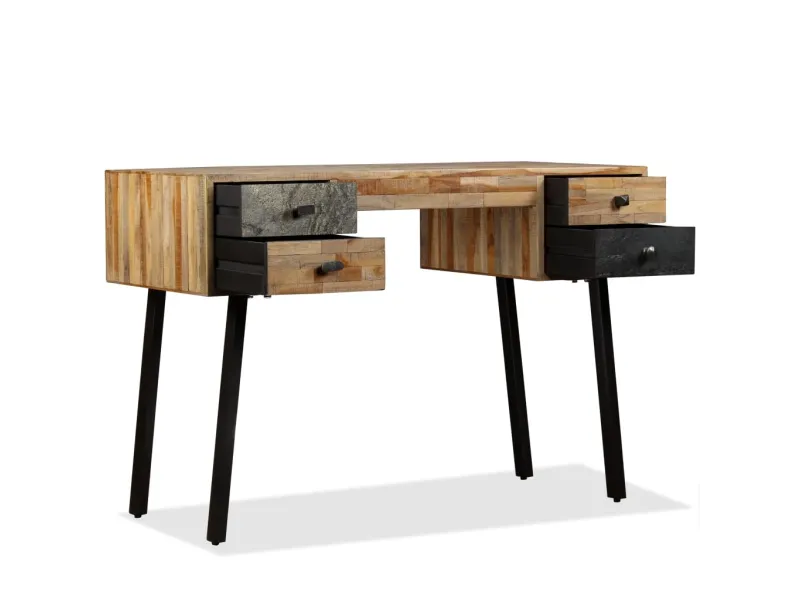 Bureau Teck de récupération massif 110 x 50 x 76 cm
