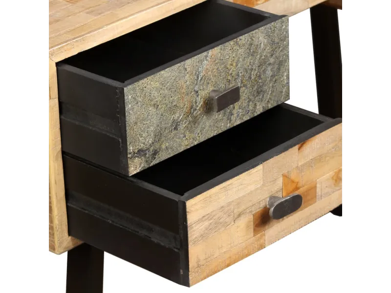 Bureau Teck de récupération massif 110 x 50 x 76 cm