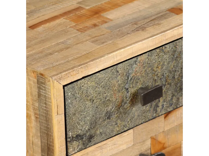 Bureau Teck de récupération massif 110 x 50 x 76 cm