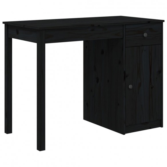 Bureau Noir 100x50x75 cm Bois massif de pin