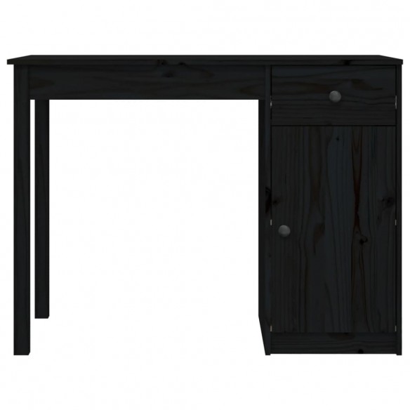 Bureau Noir 100x50x75 cm Bois massif de pin