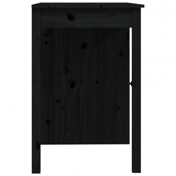 Bureau Noir 100x50x75 cm Bois massif de pin