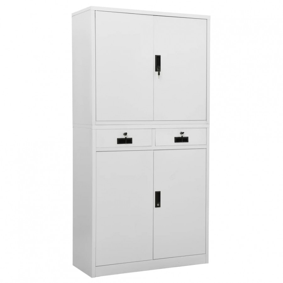 Armoire de bureau Gris clair 90x40x180 cm Acier