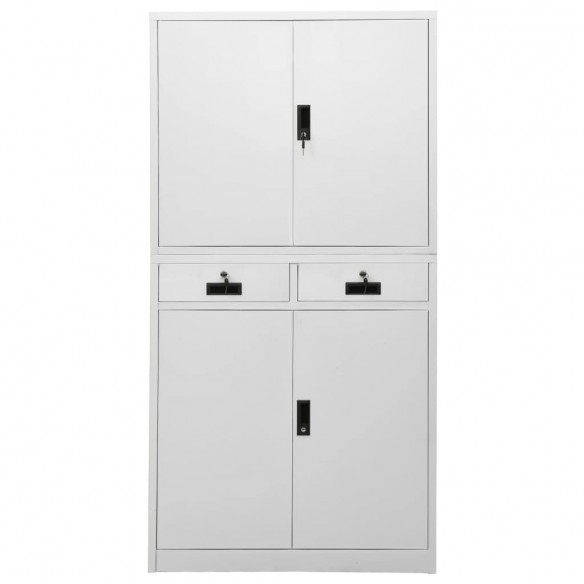 Armoire de bureau Gris clair 90x40x180 cm Acier