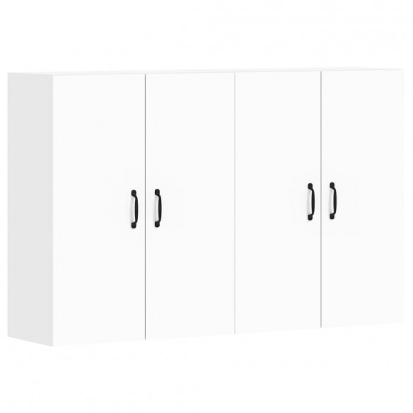 Armoires murales 2 pcs blanc bois d'ingénierie