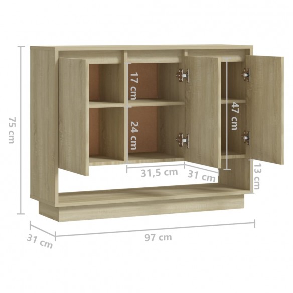 Buffet Chêne sonoma 97x31x75 cm Aggloméré