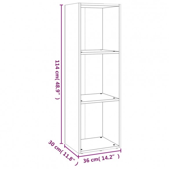 Bibliothèque/Meuble TV chêne fumé 36x30x114cm bois d'ingénierie