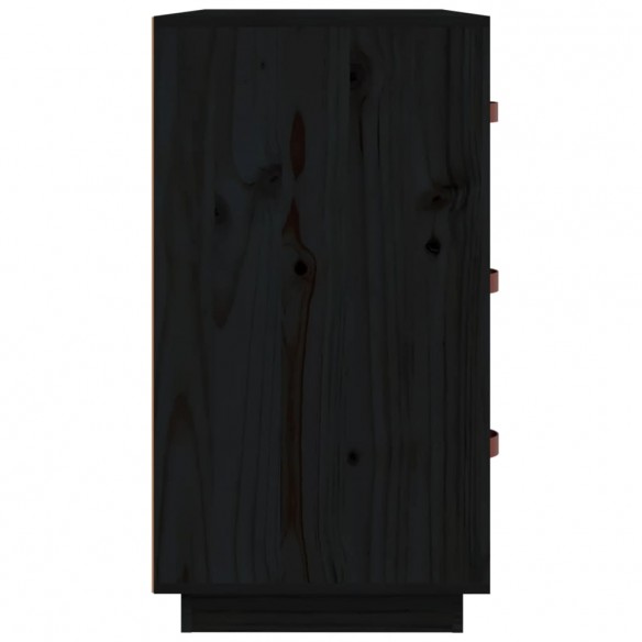 Buffet Noir 80x40x75 cm Bois massif de pin