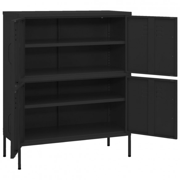 Armoire de rangement Noir 80x35x101,5 cm Acier