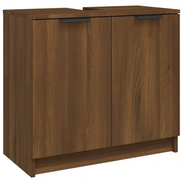 Armoire de bain Chêne fumé 64,5x33,5x59 cm Bois d'ingénierie