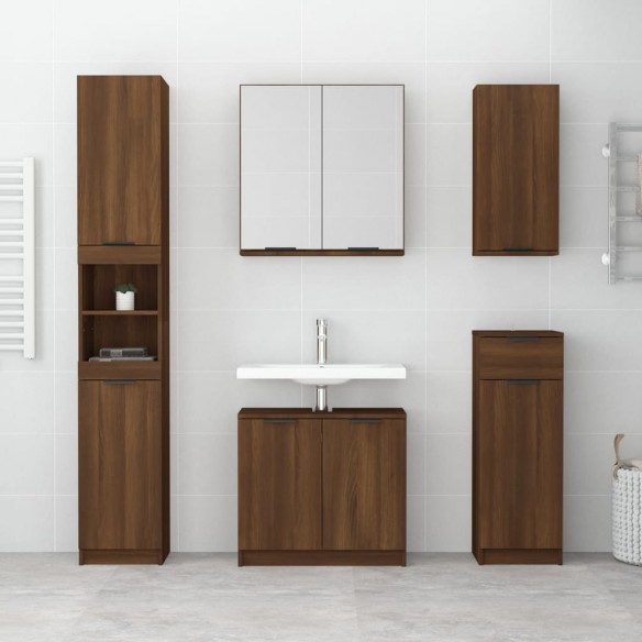 Armoire de bain Chêne fumé 64,5x33,5x59 cm Bois d'ingénierie