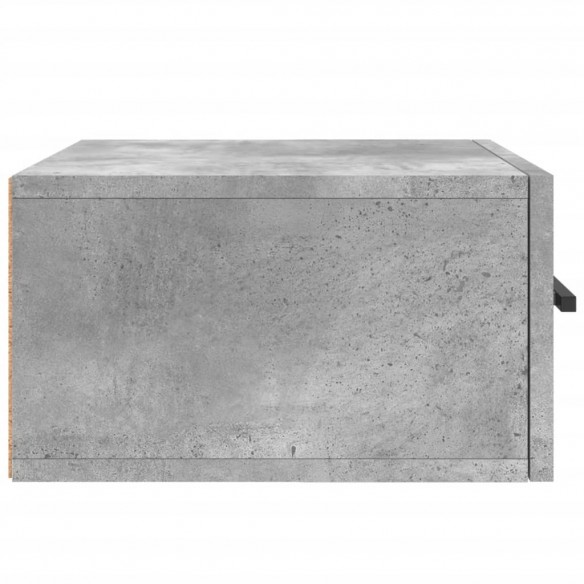 Table de chevet murale gris béton 35x35x20 cm