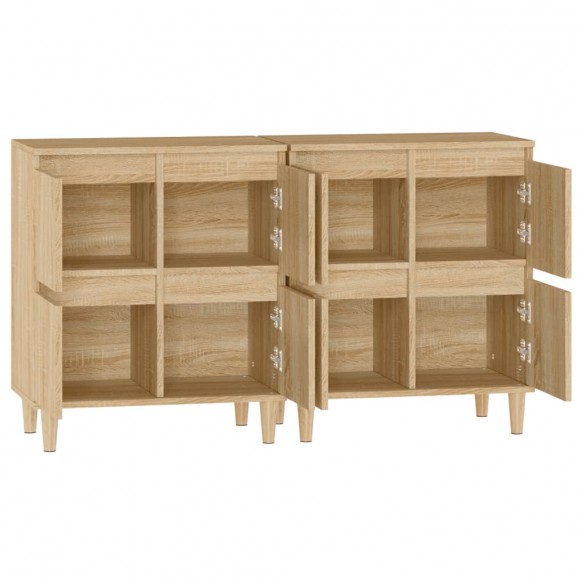 Buffets 2 pcs chêne sonoma 60x35x70 cm bois d'ingénierie