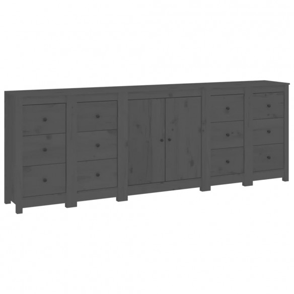 Buffet Gris 230x35x80 cm Bois massif de pin