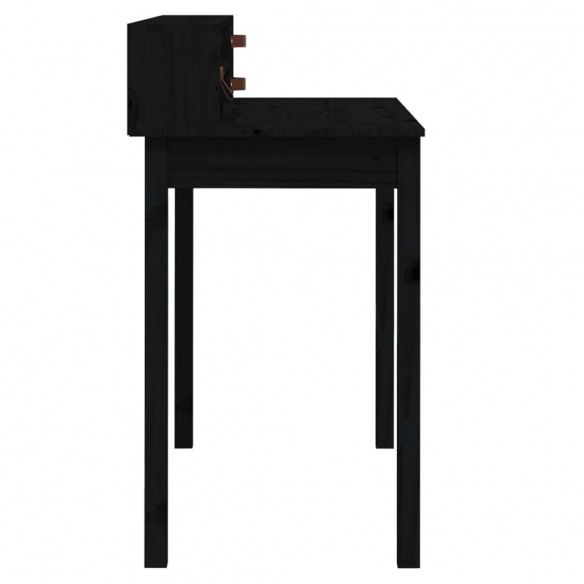 Bureau Noir 110x50x93 cm Bois massif de pin