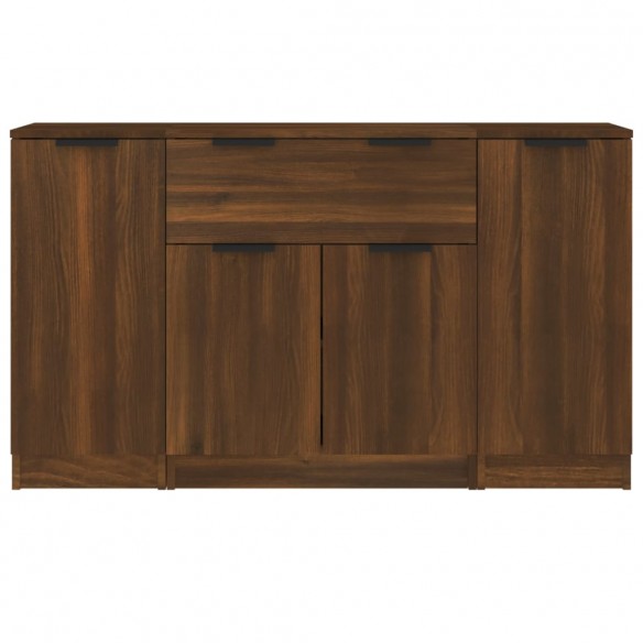 Buffets 3 pcs Chêne marron Bois d'ingénierie