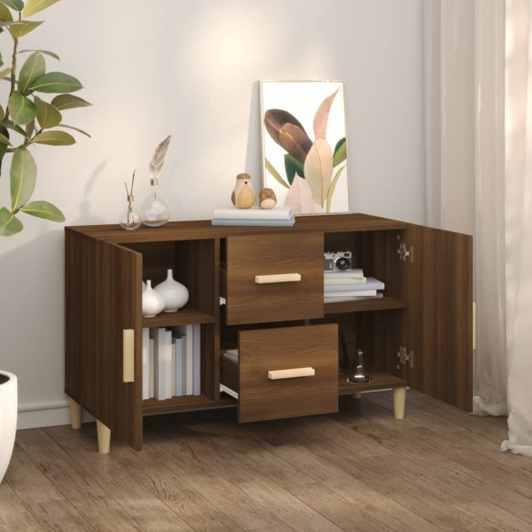 Buffet chêne marron 100x36x60 cm bois d'ingénierie