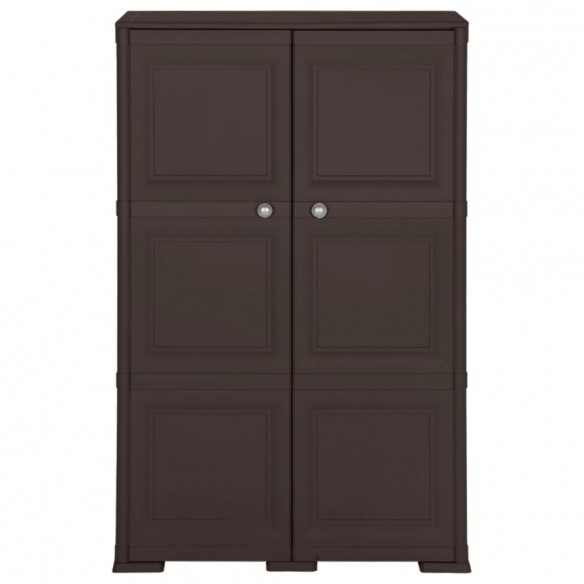 Armoire en plastique 79x43x125 cm Design de bois Marron