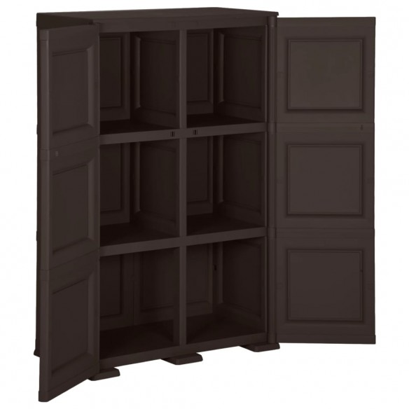 Armoire en plastique 79x43x125 cm Design de bois Marron