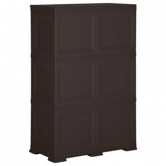 Armoire en plastique 79x43x125 cm Design de bois Marron