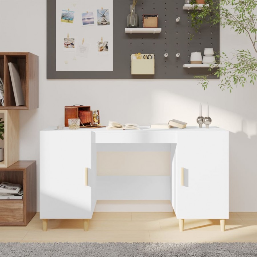 Bureau Blanc 140x50x75 cm Bois d'ingénierie