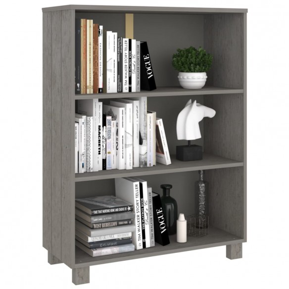 Bibliothèque HAMAR Gris clair 85x35x112 cm Bois de pin massif