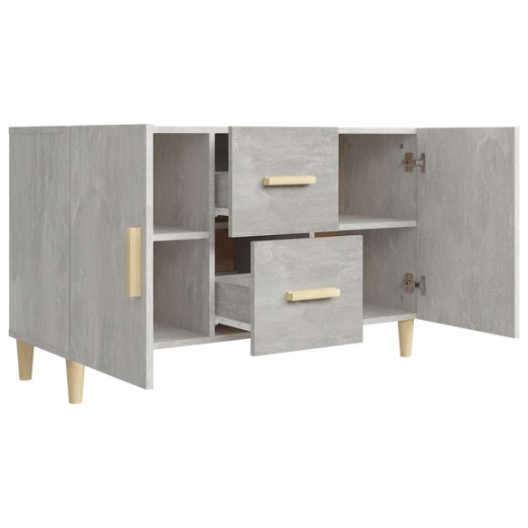 Buffet gris béton 100x36x60 cm bois d'ingénierie