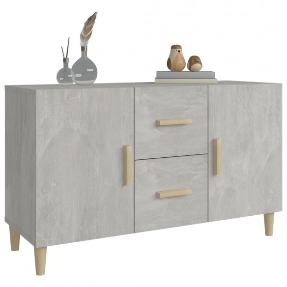 Buffet gris béton 100x36x60 cm bois d'ingénierie