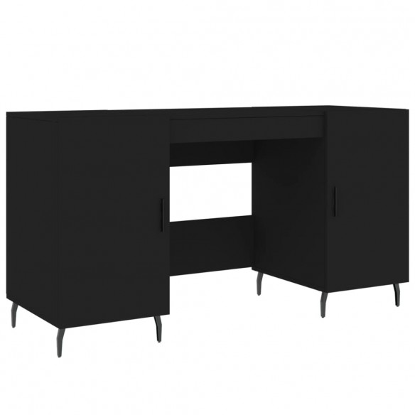 Bureau noir 140x50x75 cm bois d'ingénierie