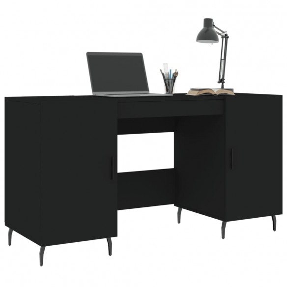 Bureau noir 140x50x75 cm bois d'ingénierie