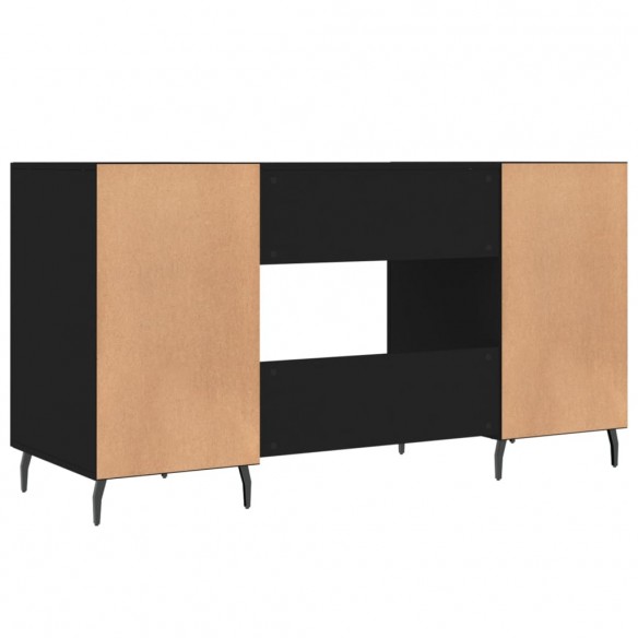 Bureau noir 140x50x75 cm bois d'ingénierie