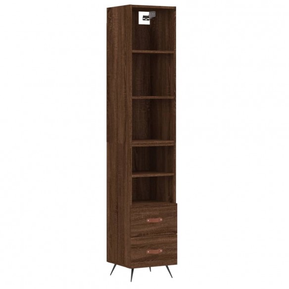 Buffet haut Chêne marron 34,5x34x180 cm Bois d'ingénierie